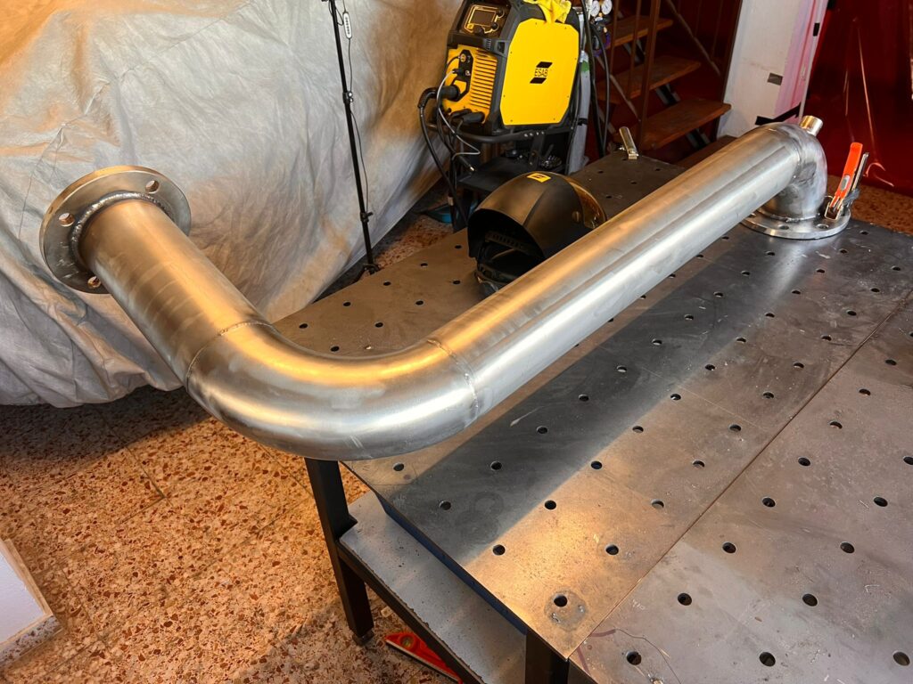 Tubo de escape de acero inoxidable para yate