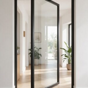 Puerta pivotante de acero y cristal Minimal